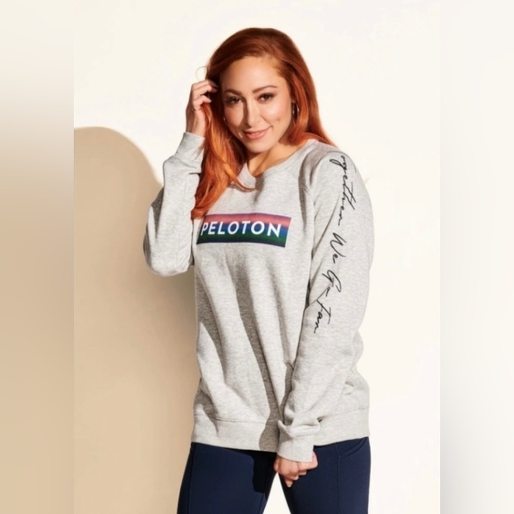 Peloton sweatshirt grey size large together we go far VGUC